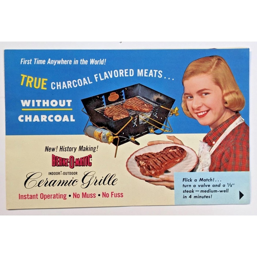 VTG 1950s Bernz-O-Matic‎ Ceramic Grille Advertising Brochure James Beard Recipes